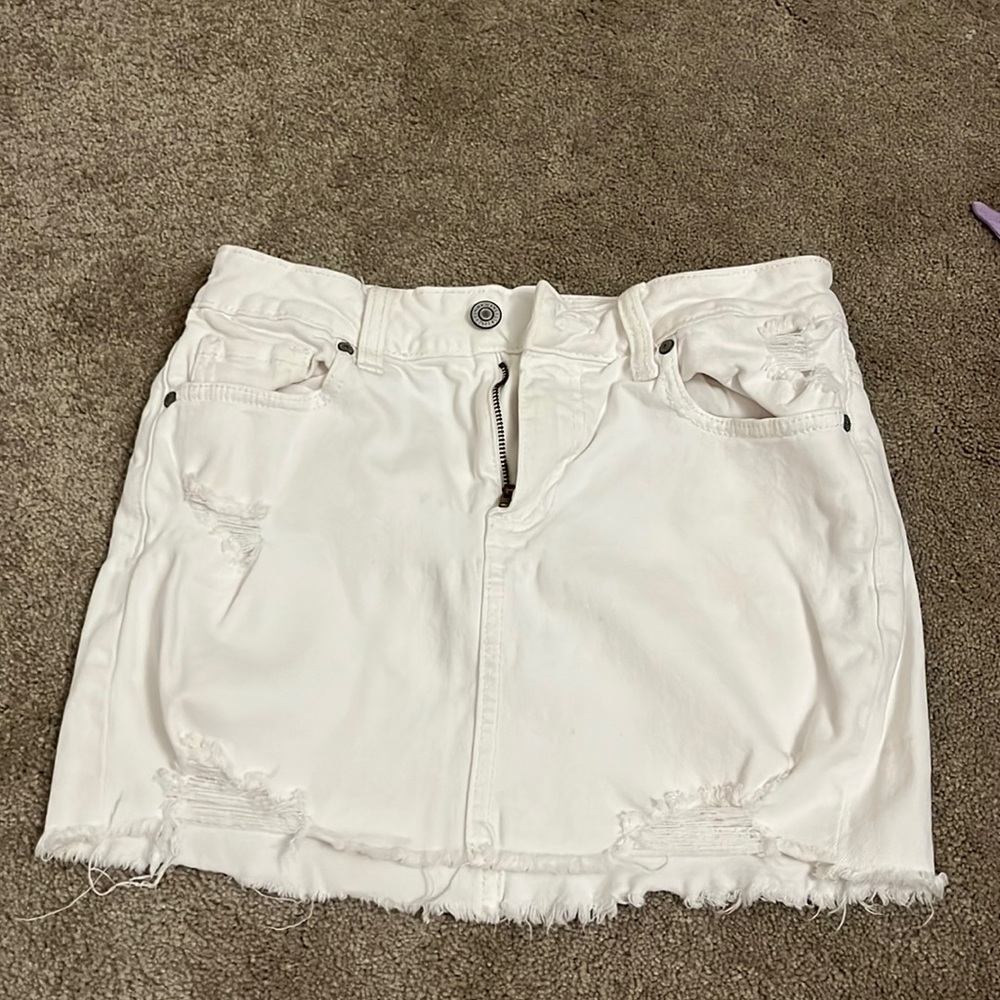 White jean skirt